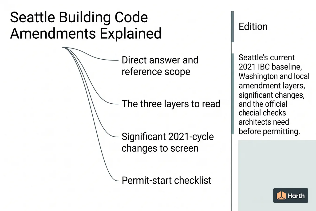 Labeled code-chapter diagram: Seattle Building Code Amendments Explained