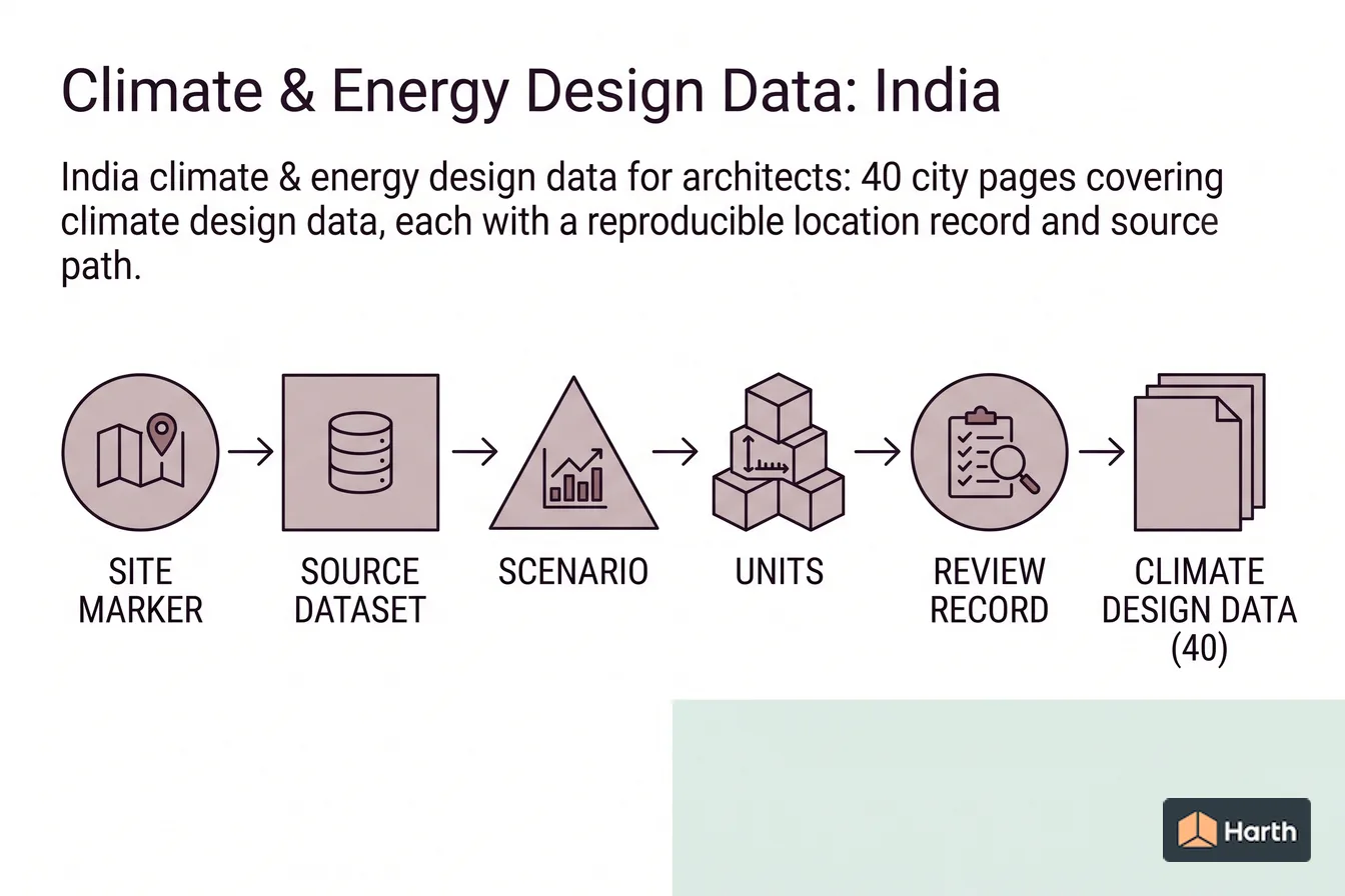 Climate-data selection and QA diagram: Climate & Energy Design Data: India