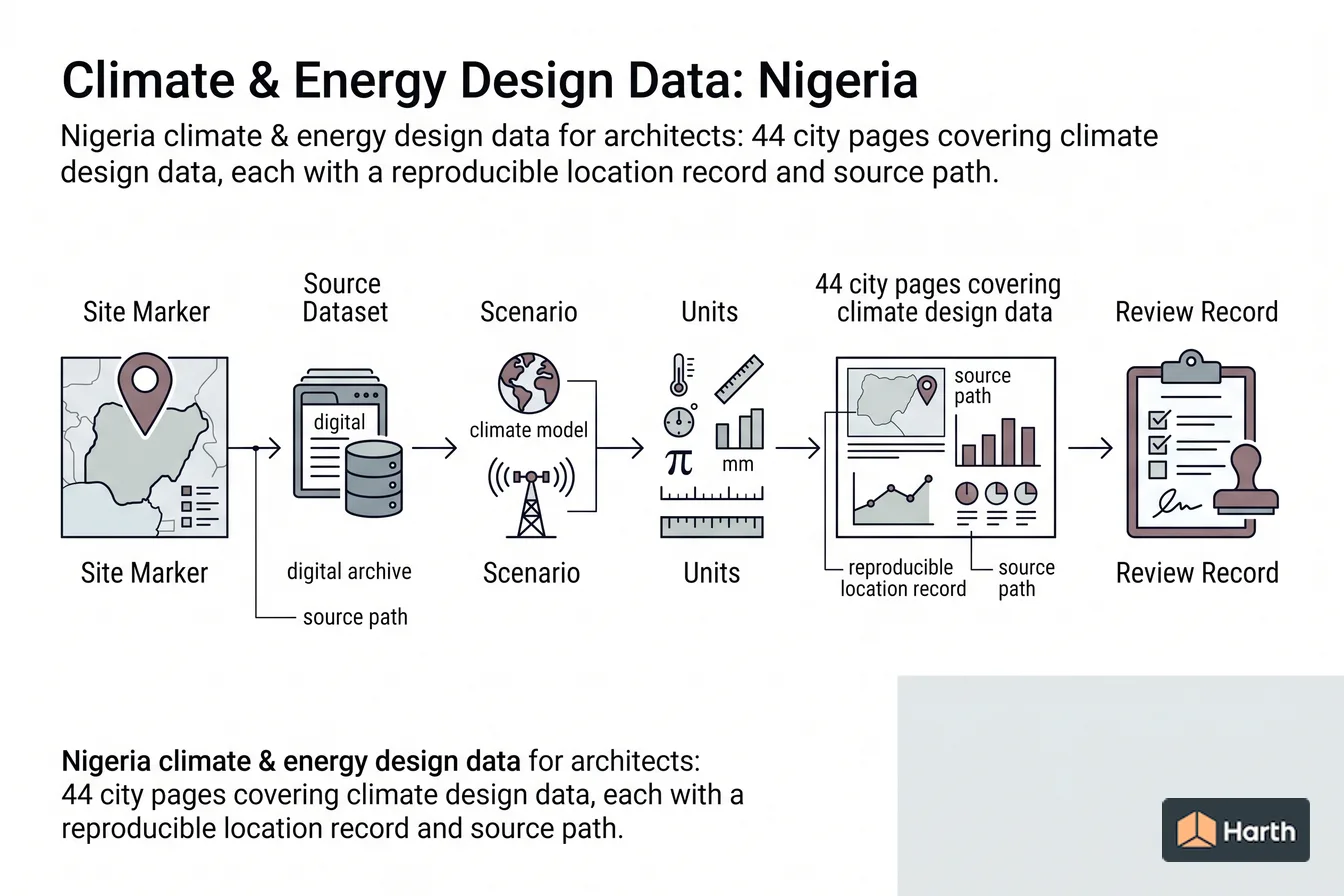 Climate-data selection and QA diagram: Climate & Energy Design Data: Nigeria