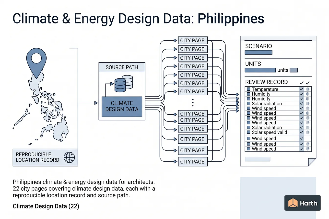 Climate-data selection and QA diagram: Climate & Energy Design Data: Philippines
