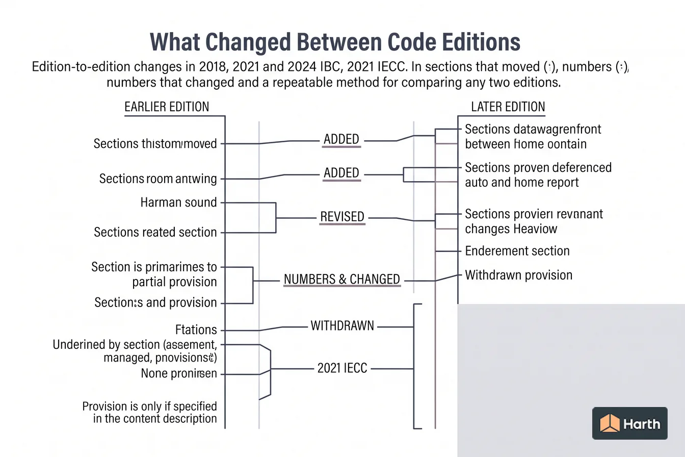 Edition-to-edition code comparison diagram: What Changed Between Code Editions