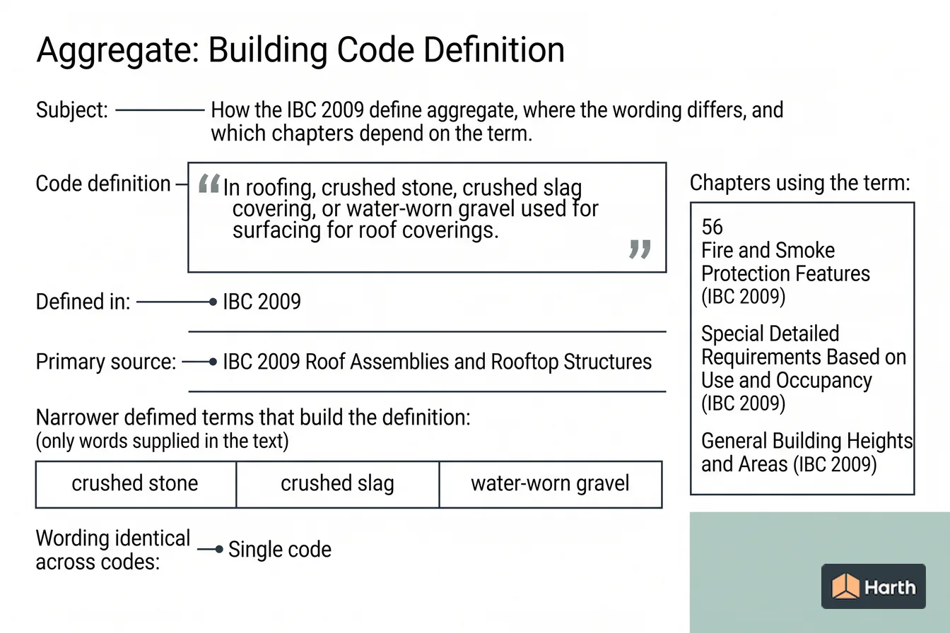 Labeled code-term definition diagram: Aggregate: Building Code Definition
