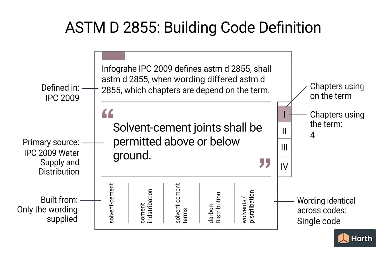 Labeled code-term definition diagram: ASTM D 2855: Building Code Definition