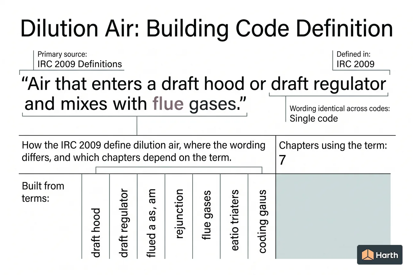 Labeled code-term definition diagram: Dilution Air: Building Code Definition