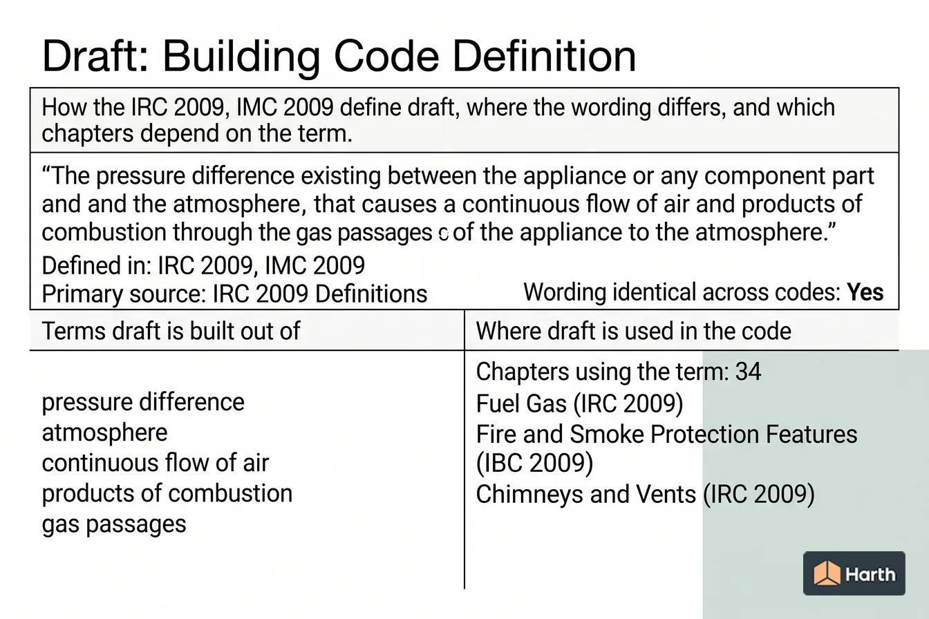 Labeled code-term definition diagram: Draft: Building Code Definition
