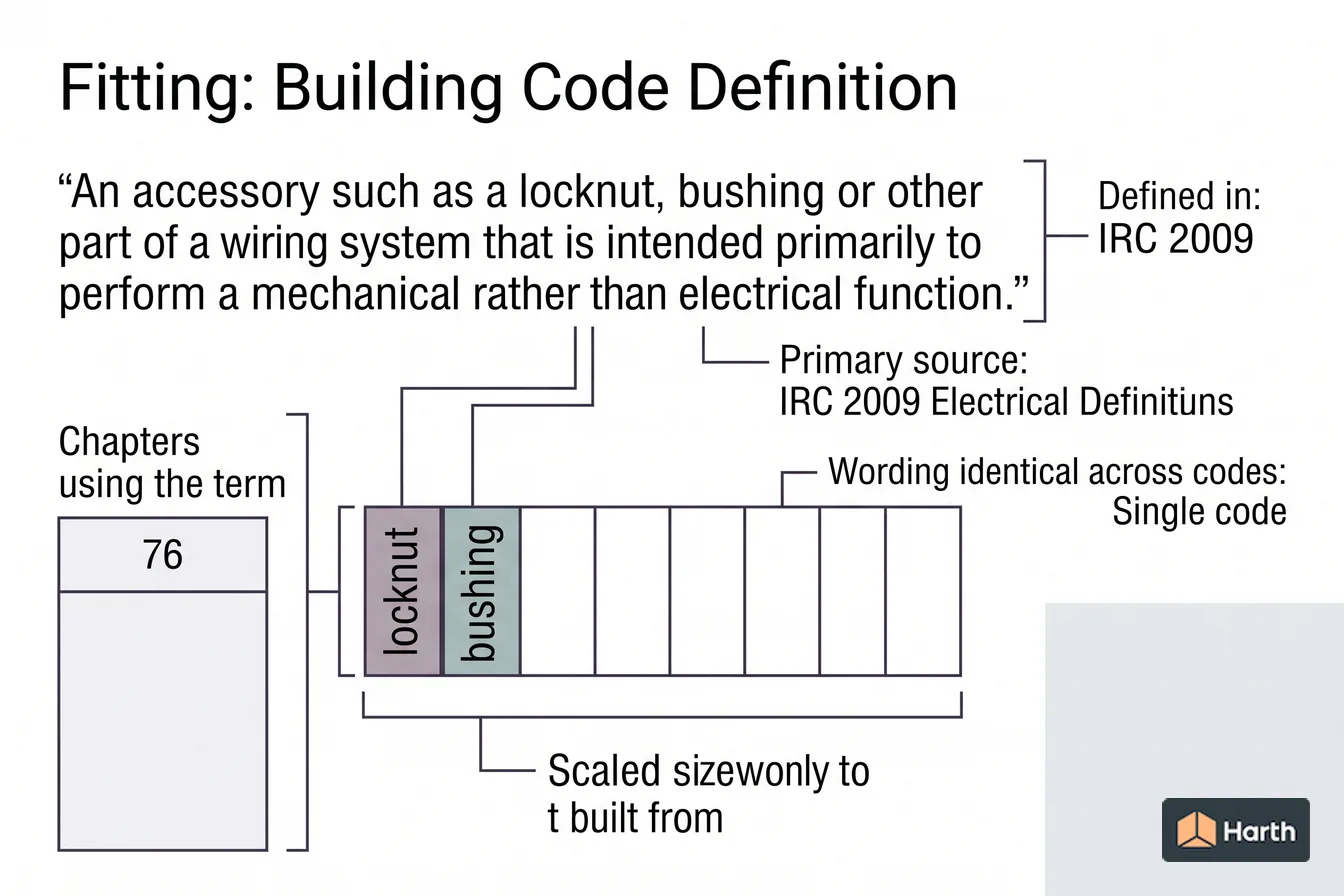 Labeled code-term definition diagram: Fitting: Building Code Definition