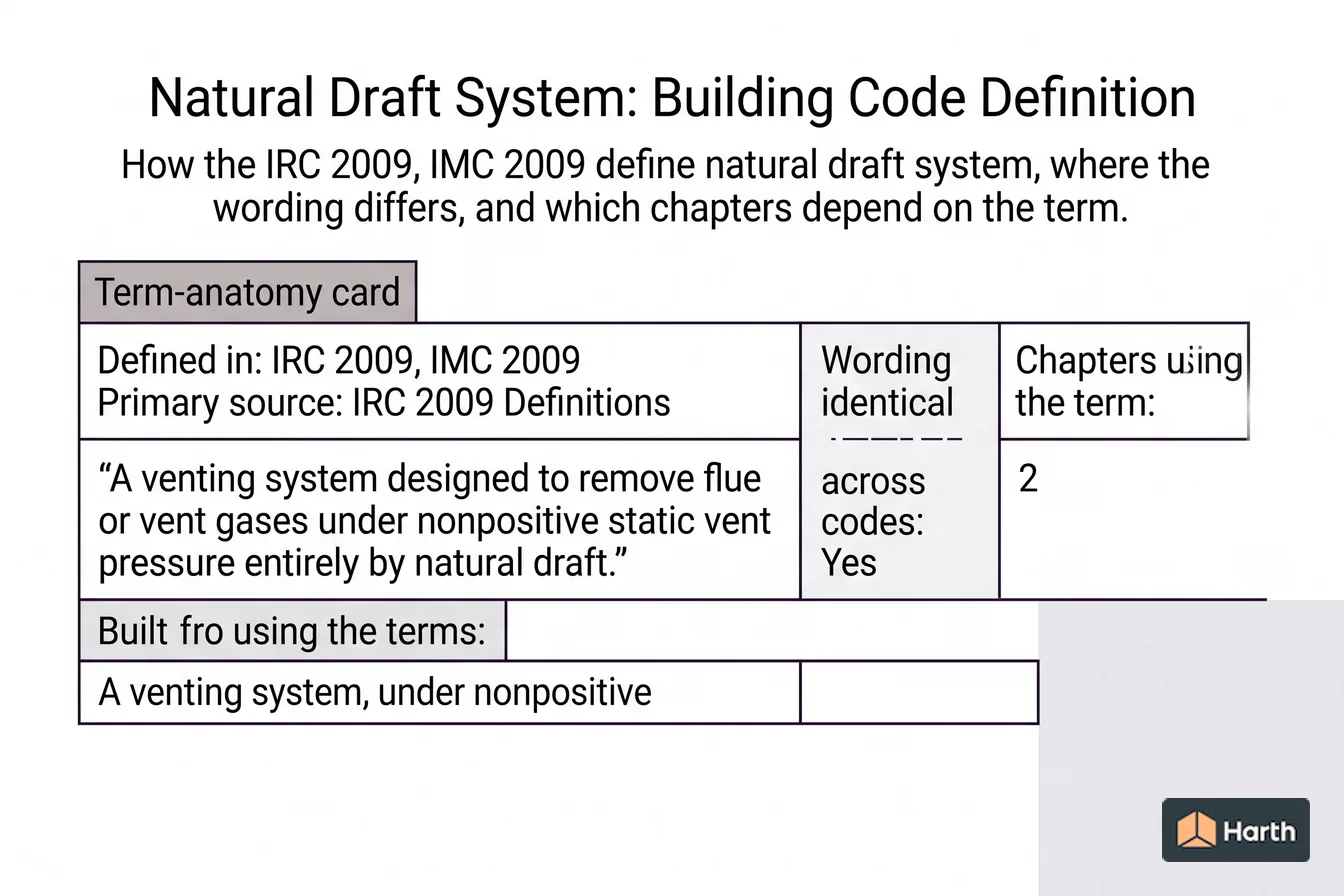 Labeled code-term definition diagram: Natural Draft System: Building Code Definition