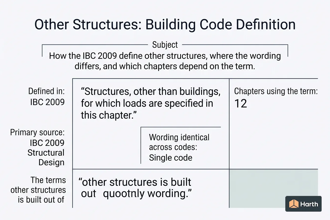 Labeled code-term definition diagram: Other Structures: Building Code Definition
