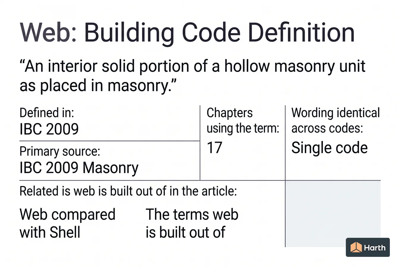 Labeled code-term definition diagram: Web: Building Code Definition