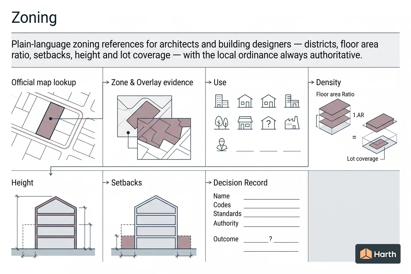 Planning and zoning verification diagram: Zoning